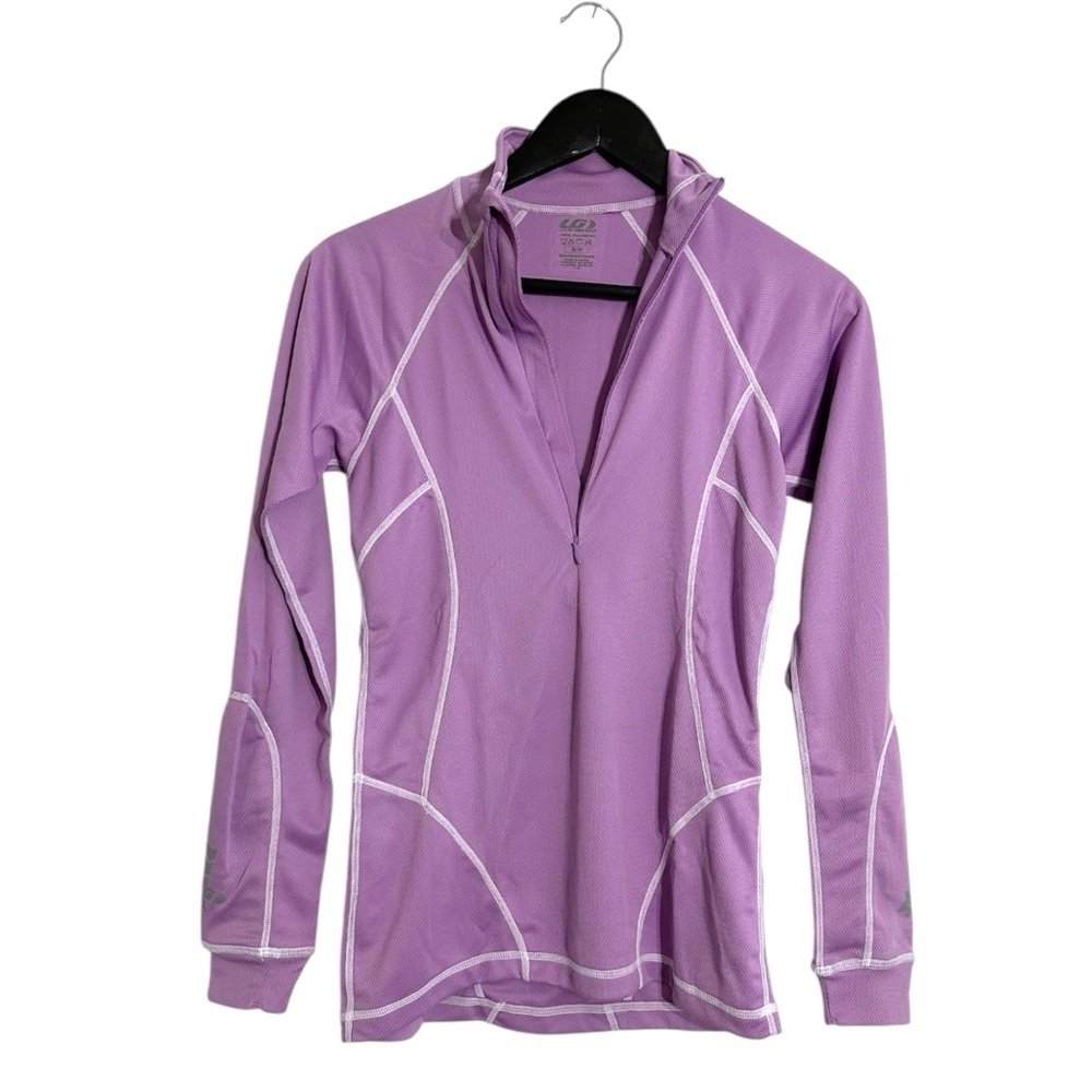 Louis Garneau Cycling Zip Up Light Purple Long Sleeve Performance Pullover Small